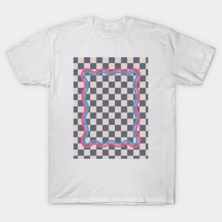 90s Checkerboard Blue Denim T-Shirt